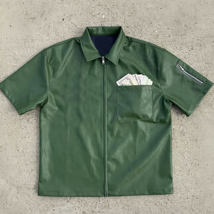 Respirant coupe ajustée été fermeture éclair t-shirt pour hommes gym entraînement à manches courtes vêtements de sport décontracté sportif mode vêtements d'entraînement - Product Image 3