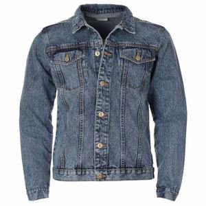Veste en jean classique personnalisée en bleu foncé pour hommes coupe ajustée en jean style camionneur avec fermeture à bouton Commandes OEM - Product Image 4