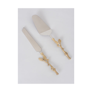 Juego de cuchillos y servidores para pasteles de acero inoxidable y latón, último diseño, herramientas para pasteles de la mejor calidad, artículos para hornear, las mejores tendencias - Product Image 4