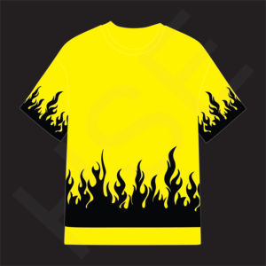 T-shirt unisexe en coton avec motif flamme, graphique tendance - Product Image 1