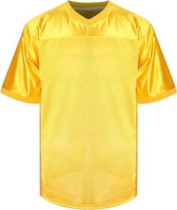 Vente en gros de vêtements de football pour le rugby brodés en maille personnalisés Maillot de pratique de football américain jaune Boxy vierge - Product Image 2