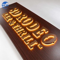 Enseigne murale rétroéclairée entièrement personnalisée certifiée CE et RoHS, lettres rétroéclairées avec panneau arrière pour logo d'entreprise