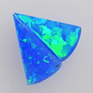Par de ópalos de fuego azul verdoso brillantes, forma trillón, tamaño 18x10x2mm, cabujón suelto al por mayor para fabricación de joyas - Product Image 3