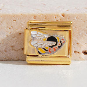 All'ingrosso 18k Charms italiano placcato oro alla rinfusa Non appannamento in acciaio inox luna italiano <span class=keywords><strong>Charm</strong></span> braccialetto di fascino - Product Image 4