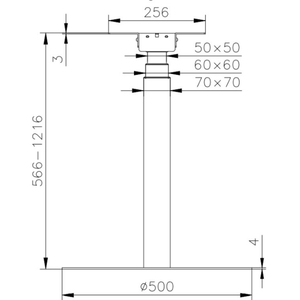 Base de table minimaliste en métal à hauteur réglable électriquement, monopoteau, capacité de charge 70-100 kg, conception autoportante - Product Image 2