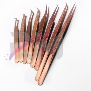 RMI Top Produit En Acier Inoxydable Diamant Grip Extension De Cils Pince À Épiler Matériel De Haute Qualité Meilleure Qualité Or Rose Plasma Couleur - Product Image 4