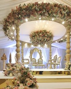 Glam Hindu Wedding Vidhi Mandap Decoration Best Golden Carved Wedding Mandap Norway Awesome Top Indian Wedding Royal Mandap USA - Product Image 4
