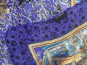 Custom Made Vintage Royal Blue Printed Square Silk Scarves in a Wide Range of Designs for Girls & Ladies of All Ages - Product Image 2