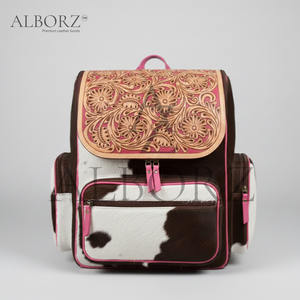 Sac à dos bohème de créateur en cuir véritable fait main, multicolore, élégant et portable, vente chaude pour femmes - Product Image 1