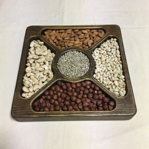 ไพน์วู้ดหกเหลี่ยมถาดเสิร์ฟแบ่งเป็นห้าช่องเหมาะสำหรับงานแต่งงานบุฟเฟ่ต์โรงแรมจัดเลี้ยงอาหารว่าง - Product Image 4