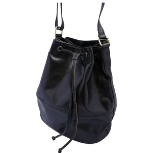 Bolso bandolera tipo cubo elegante a la moda negra de cuero para mujer nuevo 2025 con forro de lona de hardware duradero de alta calidad - Product Image 1