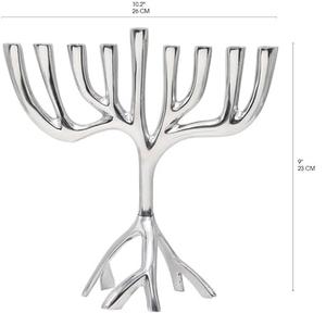 Bougeoir moderne Hanukkah Menorah en arbre contemporain en aluminium moulé convient à toutes les menorah de Hanukkah juives standard pour anniversaire - Product Image 4