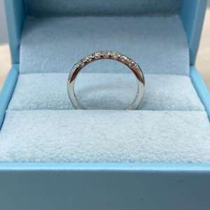 Anillo de boda de diamantes de 7 piedras, 0.30Ct, anillo de 7 piedras, anillo de bodas de diamantes, juego de pavé de oro blanco de 10K, anillo apilable, anillo de aniversario - Product Image 5