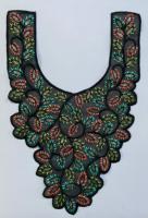 Colliers brodés sur mesure en dentelle miel pour femmes, avec sequins, à coudre, pour vêtements et créateurs de mode