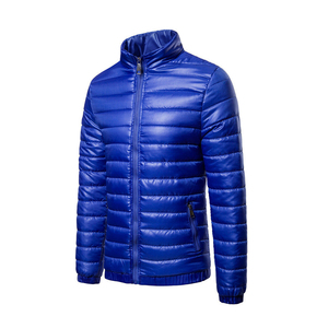 Hot Selling Custom Printed Men's Puffer <b>Jackets</b> High Street Style with Hooded <b>Collar</b> and Front Logo Position - Product Image 1