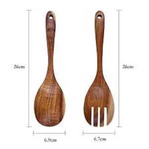 Natural Wooden Serving Spoon & Server <b>Set</b> Kitchen ware Accessories <b>Flatware</b> Household Handmade Spoon <b>Set</b> - Product Image 5