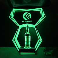 Présentoir de bouteilles LED personnalisé portable avec base lumineuse LED pour bière/vin/présentation