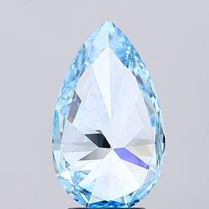 3.26ct ลูกแพร์เพชรปลูกในห้องปฏิบัติการ VVS1สีฟ้าสดใสแฟนซี - Product Image 3