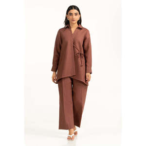 Ensemble coordonné en jute teintée IPST-55108, tenue d'été 2 pièces, tailles XS à 3XL, comprenant un short - Product Image 1