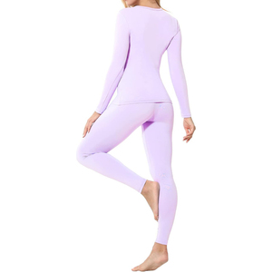 Ensemble de couches de base thermiques pour femmes Caleçons longs évacuant l'humidité pour les sports d'hiver en plein air Combinaison thermique douce brossée pour femmes - Product Image 3