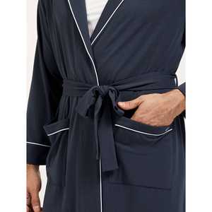Peignoir en coton de bambou tricoté à manches longues pour homme – Robe de chambre et de spa haut de gamme - Product Image 5