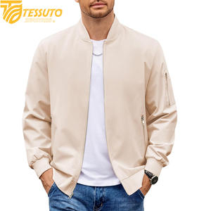 Blouson aviateur zippé léger et extensible de coupe décontractée pour homme - Product Image 1