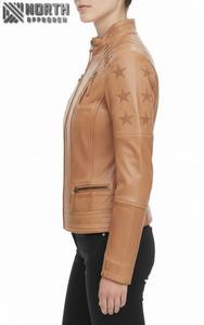 แจ็กเก็ตมอเตอร์ไซค์สำหรับผู้ชายผู้หญิงแจ็กเก็ตหนังแบบสั่งทำสำหรับผู้หญิง - Product Image 3