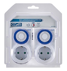 Confezione da 2 programmatori giornalieri, regolazione 24 ore su 24, 30 minuti, Coati bianco (Simon AF131313) - Product Image 2