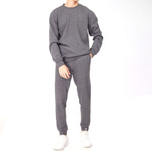 Wholesale Men's Casual Cotton French Terry Sweatpants & Hoodie Sets Oversized and Breathable for Autumn Custom OEM Logo - Product Image 1