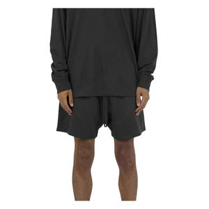 Pantalones cortos deportivos informales para hombre de tendencia 2025, cintura elástica de algodón sólido, secado rápido, transpirables, cómodos, teñidos lisos, Verano - Product Image 5