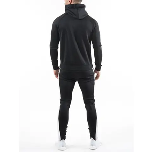Tenues athlétiques actives à fermeture éclair complète Survêtement de jogging pour hommes Vente à chaud de survêtements d'entraînement de couleur unie en gros - Product Image 5