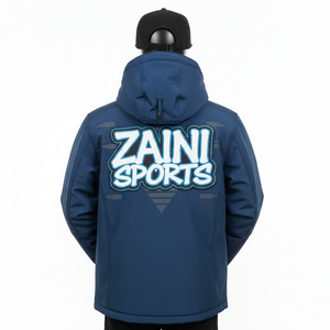 <b>Men</b> Softshell Jacket Breathable Windproof Softshell GSM <b>Blue</b> Structured Panels Custom HeatTransfer Logo softshell Jacket for <b>man</b> - Product Image 2