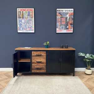 Aparador Sara grande y moderno de madera, muebles para sala de estar, baño, dormitorio, uso en Hotel - Product Image 2