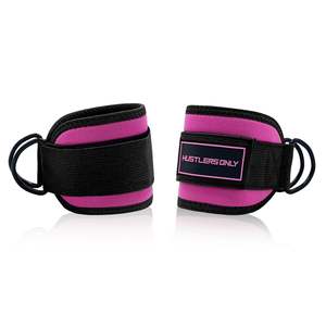 สายรัดข้อมือนีโอพรีนสีชมพู Hustlers Only ปรับได้ด้วยตัวล็อคแบบกด ป้องกันการลื่น สำหรับยกน้ำหนักในยิม ความยาว 20 นิ้ว - Product Image 2
