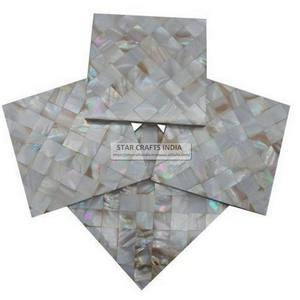 Fancy High-Quality Premium Mother of Pearl Serving Trays with <b>Coaster</b> <b>Set</b> Hotels & Restaurant at Star Crafts India - Product Image 5