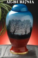 Urne funéraire personnalisée pour adulte, qualité supérieure, métal peint à la main, style européen, écologique, durable, bleue, 200/220 pouces cubes
