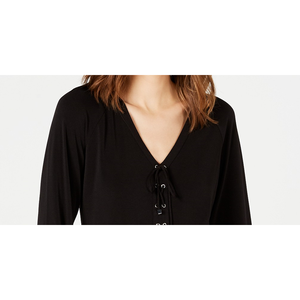 INC International Concepts Top casual da donna con lacci, colore nero intenso, taglia media - Product Image 2