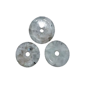 Mayorista arcoíris piedra lunar Donut Collar de alta calidad Cristal natural Reiki Piedras preciosas Cuentas redondas de cuarzo Ágata Healing Donuts - Product Image 3