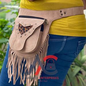 Ceintures à franges en cuir suédé poche hanche sac banane multi-usages ceintures de voyage haute à la mode Unique voyage Messenger sac utilitaire - Product Image 1