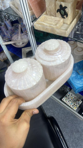 Boîte à fruits secs ronde en résine ArtisanVibe, qualité supérieure, multi-usages, bocaux de cuisine pour servir, prix bas, style ange - Product Image 2