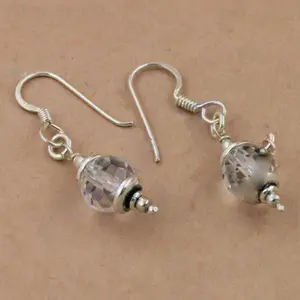 Boucles d'oreilles pendantes élégantes en argent 925 avec perles de cristal et pendentif en coquille de perle d'eau douce plaqué or pour femme - Product Image 2