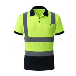 Топ продаж, лучшее качество, светоотражающая Защитная футболка-поло, высокая видимость, светоотражающая безопасность, рабочие футболки-поло