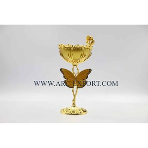 Premier nouveauté or poli métal rond encens et Bakhoor brûleur Table décorative maison parfum Oud brûleur au meilleur prix - Product Image 5