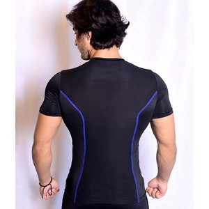 T-shirt de compression de sport à manches courtes pour hommes T-shirt de compression à séchage rapide vêtements de course à pied - Product Image 4