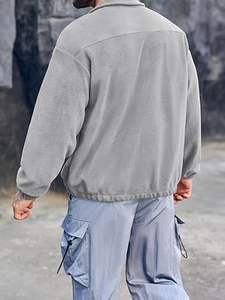 Vente chaude hommes Sherpa pull sweats 100% Polyester quart bouton polaire léger pour l'hiver - Product Image 3