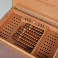 Humidor de bureau avec logo personnalisé, coffret de présentation de cigares en bois de luxe avec technique de laque, fabriqué en cèdre MDF