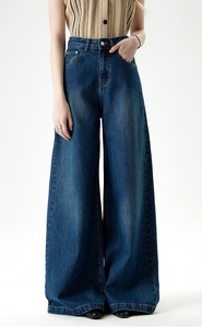 Haute qualité mode Streetwear femmes lavé strass jambe large Cargo Jeans Baggy Multi poches Jeans dames - Product Image 5