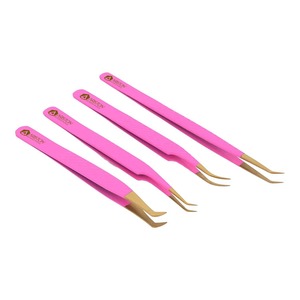 Detract Perches Ariston Juego de 4 Diamond Grip Extensiones de pestañas Pinzas Acero japonés Estuche personalizado Acero inoxidable - Product Image 4