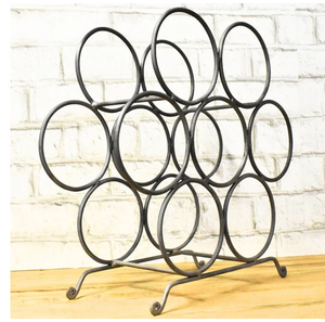 Étagère à vin en aluminium, support à bouteilles de vin noir de luxe, porte-bouteilles à vin pour la décoration de bar ou de restaurant, porte-bouteilles en métal fait à la main - Product Image 3