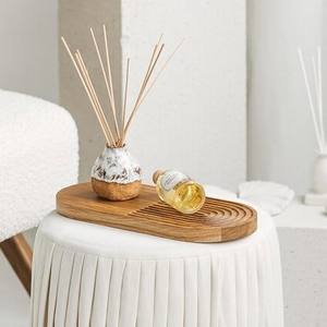 Plateau de service en bois artisanal de conception ovale moderne, décoratif, en bois massif, multifonctionnel, décoration de la maison, table et utilisation du Ramadan - Product Image 4
